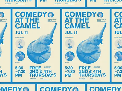 Disco Elephant comedy gig poster halftone richmond