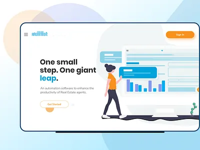 Landing page agency conceptualize creative crm illustration mobile real estate responsive design uae ui ux website