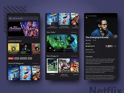 Movies Player Application dark dark ui mobile mobile app mobile apps movie movie app netflix product design uidesign uiux ux uxdesign