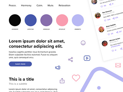 Simplified Design System for Social Platform product design styleguide ui user experience user interface ux