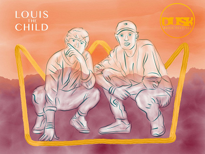 Louis The Child design digital illustration fan art graphic design illustration ipad pro music art musician photoshop watercolor