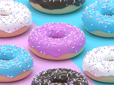 Donuts 3d blender donuts food illustration isometric
