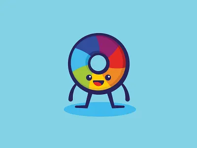 President Icinghower branding character design color colors colorwheel cute design donut feet hands happy illustration minimal vector
