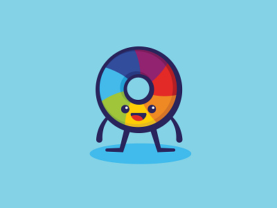 President Icinghower branding character design color colors colorwheel cute design donut feet hands happy illustration minimal vector