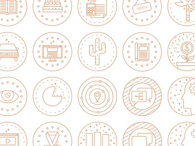 Monoline Icon Set icon set iconography icons line illustration monoline vector