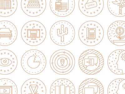 Monoline Icon Set icon set iconography icons line illustration monoline vector