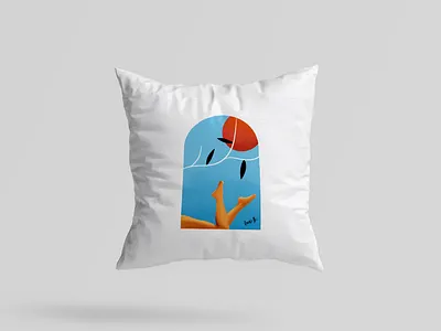 Summer Window Pillow cushion illustration interior painting pillow procreate