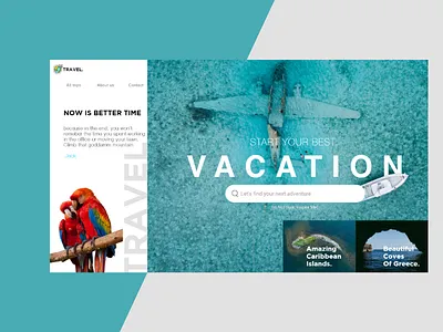 TRAVEL. adobexd design flat landing page minimal travel website ui uidesign ux web web design website website concept website design webui