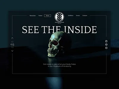 See The Inside branding design illustration landing page logo museum skull ui ux web website