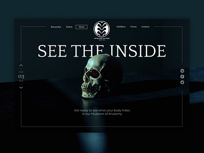 See The Inside branding design illustration landing page logo museum skull ui ux web website
