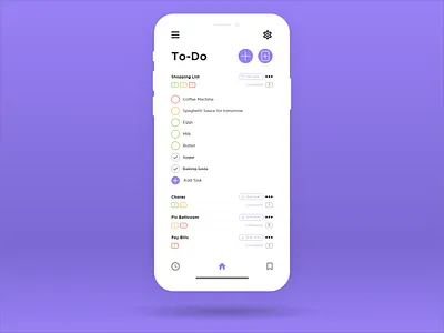 Daily UI #14 - To-Do clean dailyui flat inspiration minimal organize purple task task list to do ui uidesign ux uxdesign uxui