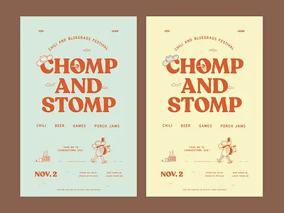 Chili Fest Poster bluegrass chili country design drawing festival illustration poster poster design typography vintage