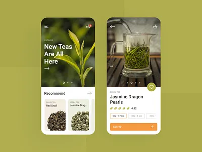 Tea Store App app application clean design ecommence elegant green homepage iosapp iphone iphone app minimalism reading simple store tea ui uiux ux