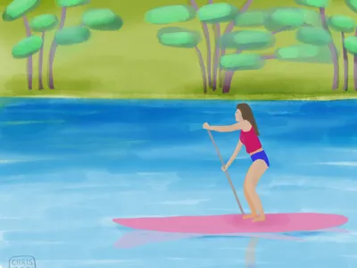 Surviving the summer heat character editorial environmental illustration nature texture wellness woman