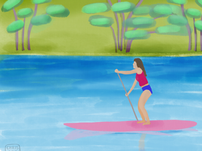 Surviving the summer heat character editorial environmental illustration nature texture wellness woman