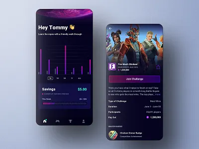 Savings & Competition Concept app app design banking blast design gaming mobile app product product design space ui ux