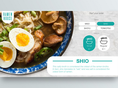 Ramen House - "Shio" app ui ui design ux ux design