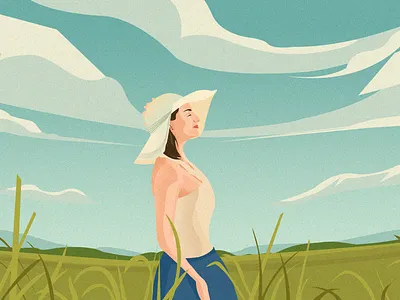 Field girl lllustration