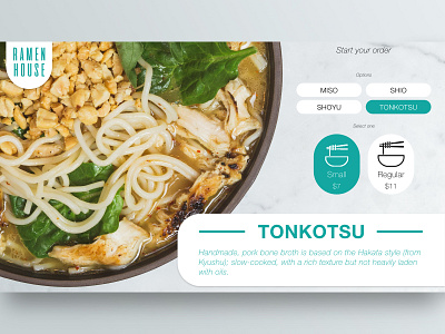 Ramen House - "Tonkotsu" app ui ui design ux ux design