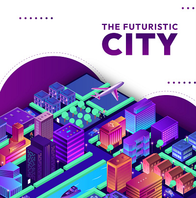 Isometric City Design And Animation animation branding design graphic design illustration isometric futuristic city 3 motion graphics
