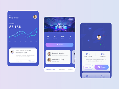 X app card clean dashboard design map photo project ui voice