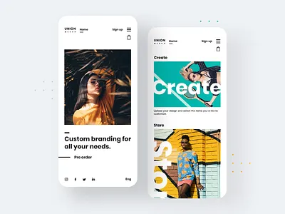 Union Merch Responsive Design 📲 app app design apple application categories clean eccomerce fashion landing minimal mobile app photos ui uiux design ux webdesign