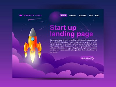 Landing page rocket app concept concept art design icon illustration landing landing design landing page landing page design landingpage logo rocket ui vector web