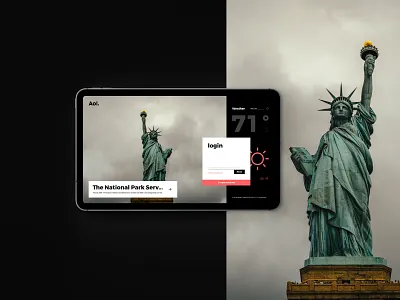 Aol. Web Design 71 color colours icon login logo mail minimal new york news sun ui ui design uidesign uiux ux ux design uxdesign weather web