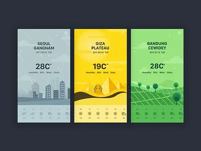 Weather UI Concept app design graphic illustration ui