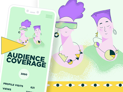 Vector illistration pack for Craftwork. Audience coverage flat illustration vector