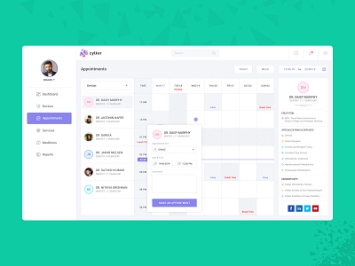 Make An Appointments dashboard design doctor doctor appointment popup design ui ux web design