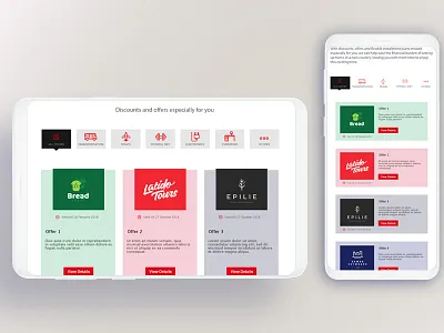 Offers Concept UI appdesign design discount card offers responsive design uidesign