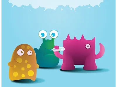 Disease Monsters branding character design humour illustration