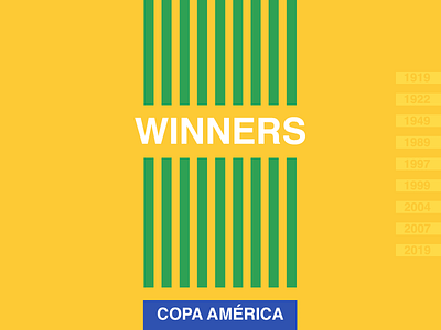 Copa América Winners 2019 branding brasil brazil champions copa américa design football gabriel jesus helvetica illustrator info infographic jrdickie minimal peru soccer sport typography winners