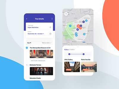 Traveling guide app cities discover explore journey map mobile mobile app places planning tour travel travel guide trip ui ux