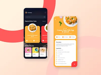 Daily UI Challenge #043 - Food Menu app daily ui challange food menu ui ux