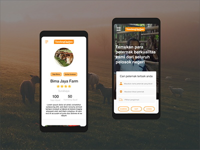 Kandangqurban.com - Mobile UI app design card daily ui dashboard farm illustration landing page marketplace mobile design ui ux vector web design website