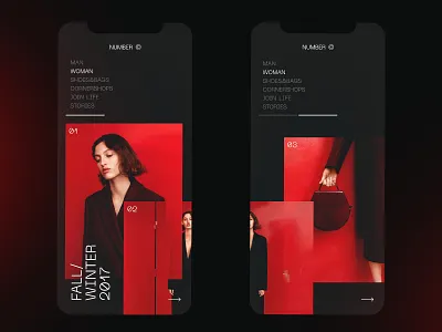 NUMBER © dark design graphics site ui ux web