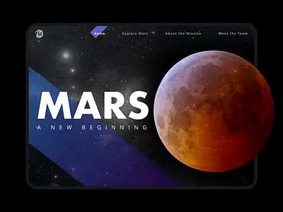Landing Page Design - Daily UI 003 dailyui dark ui landing page landing page design mars web ui