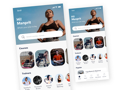 The Health App book trainers courses exercise health app learn yoga meditation mobile app mobile yoga app trainers training weight training workouts yoga
