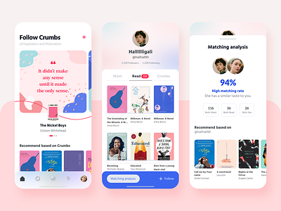 Social book experience app app application color design flat graphics icon illustration interface ios minimal mobile mobile app product design ui uiux ux
