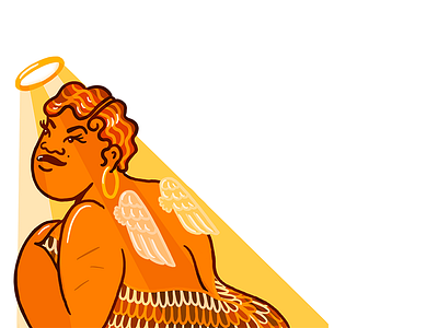 ORANGE/ HEALING angel character character concept character creation digital painting female character illustration juicy orange pride pride 2019 pride month