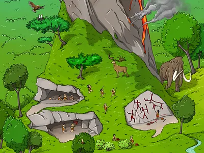 City life. Primeval settlement animation anime artwork beach cartoon character character design city concept cool cute design drawing game game art game design gamedev illustration kids summer