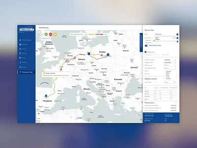 Transport route planning app design cost crm dashboard design flat icon logo map mapping transport typography ui ux
