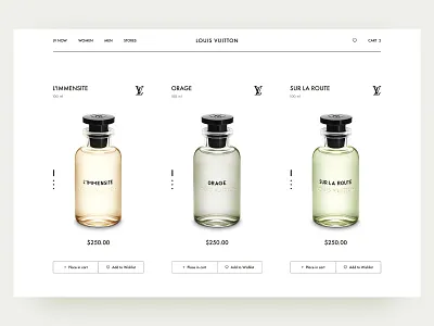 Louis Vuitton branding card cards design dribbble figma landingpage melart photoshop product card product page typography ui uidesign uidesigner uitrends user experience ux web webdesign