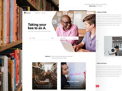 Beehive Index Page adobe photoshop cc adobe xd corporate identity design education educational graphic design home page index page logo modern design tutors ui uidesign web web design