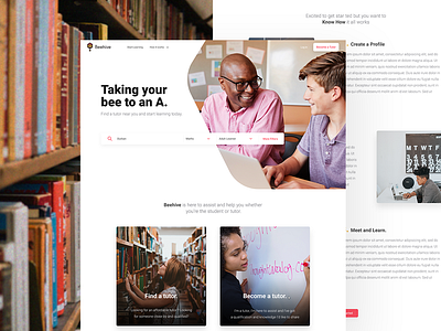 Beehive Index Page adobe photoshop cc adobe xd corporate identity design education educational graphic design home page index page logo modern design tutors ui uidesign web web design