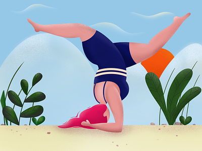 Calmful yoga agency calm creative design drawing etheric fashion floral girl illustration minimal mountain nature procreate sky skyline sport strength stretching yoga