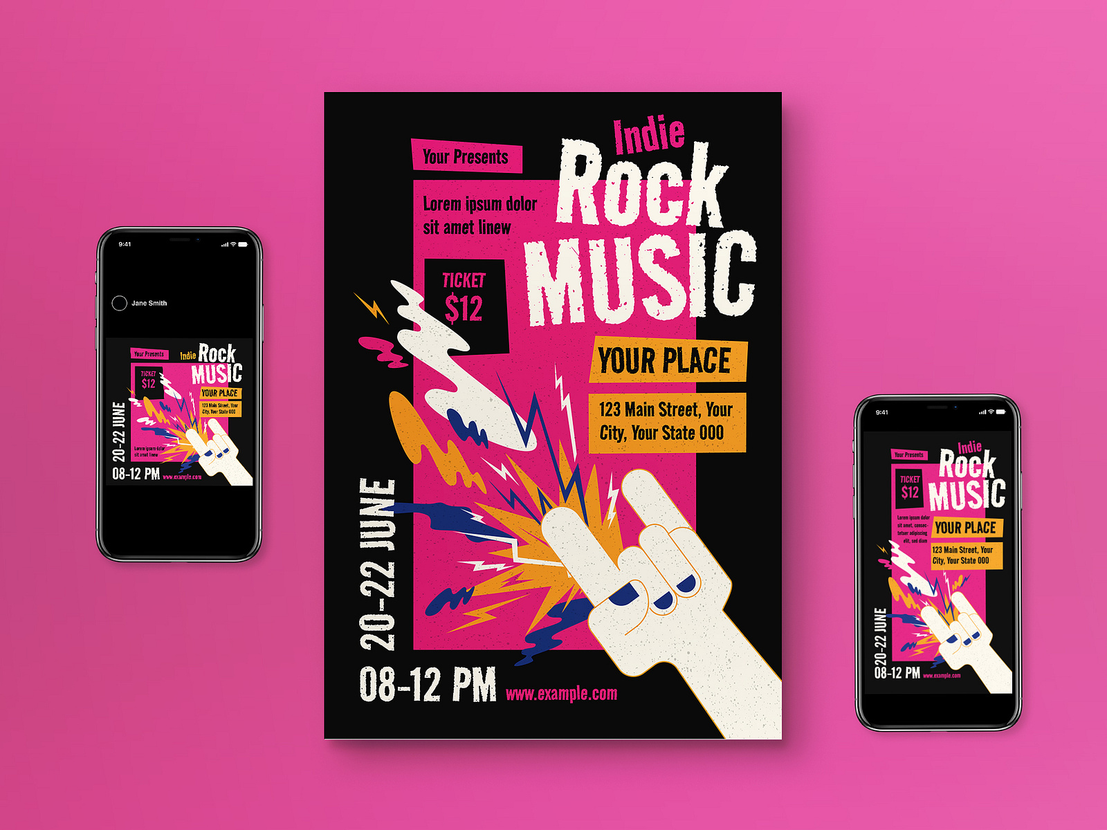 Retro Indie Rock Music Flyer Set By Graphicook On Dribbble retro-indie-rock-music-flyer-set-by-graphicook-on-dribbble