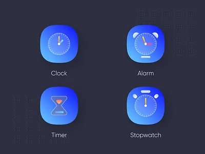 Clock app icons 2nd alarm app alarm clock alarm icon clock clock app clock icon icon iconography icons icons design icons pack iconset ingeniouspixel stopwatch timers